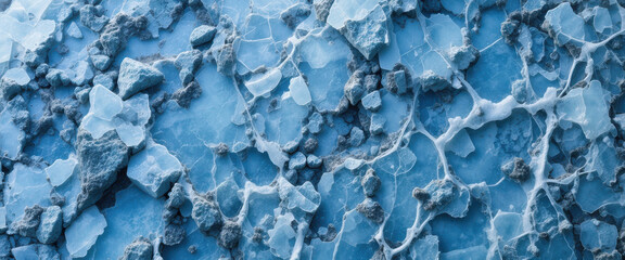 Obraz premium Close-up of icy blue textures resembling frozen surfaces.