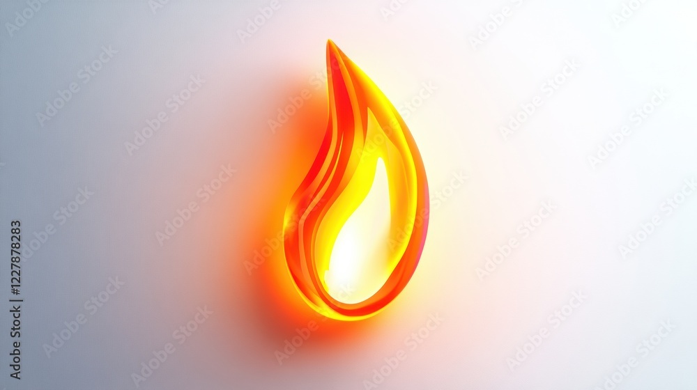 Aufkleber bright flame icon radiating warmth and energy in a minimalist design against a light background. gen