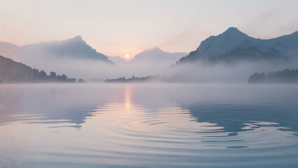 Fototapeta premium fog over the lake