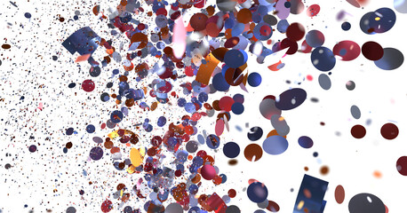Vibrant confetti explosion on white background. Perfect for celebrations, parties, and festive...