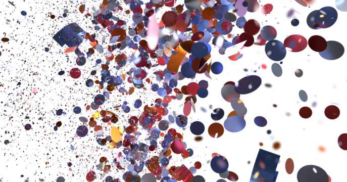 Vibrant confetti explosion on white background. Perfect for celebrations, parties, and festive designs.