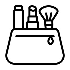Makeup Bag Vector Line Icon Design