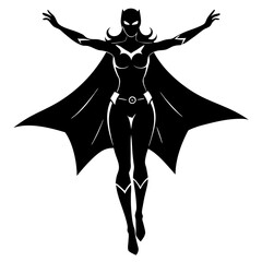 A female superhero silhouette vector illustration 
