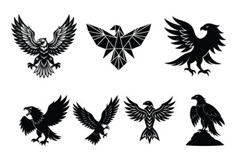 Bird Silhouette Eagle Vector, Wing icon, Flying Eagle, Flying Bird Silhouette, Bird Logo, Vector, Feather Silhouette.