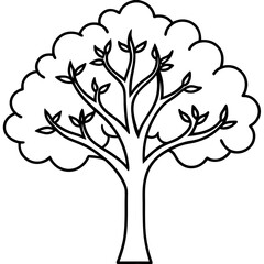 Obraz premium dogwood line art vector illustration 