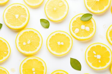 Lemon slices on a white background