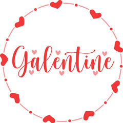 Galentine valentine typography text on plain white transparent isolated background for card, shirt, hoodie, sweatshirt, apparel, tag, mug, icon, poster or badge © AllYearRoundDesigns
