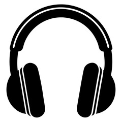 headphones icon isolated silhouette vector illustration  