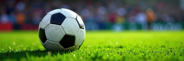 Fototapeta premium Fu?balltor mit Torwart und Kugel, Football, Sport
