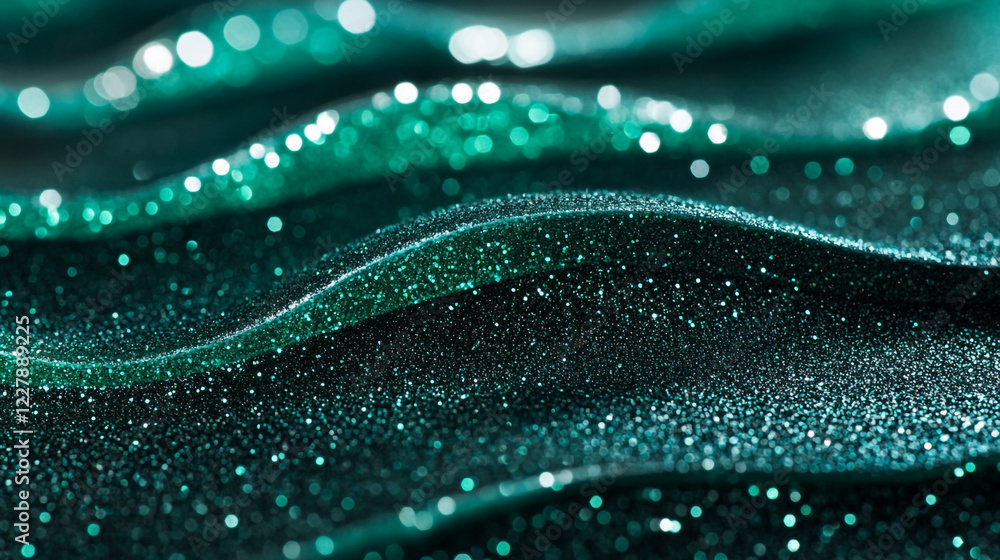 Aufkleber shimmering green waves create a magical atmosphere with sparkling texture