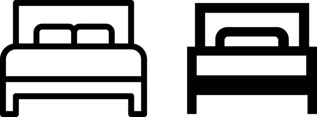 Bed Vector Icon Set – Furniture and Home Interior Icons