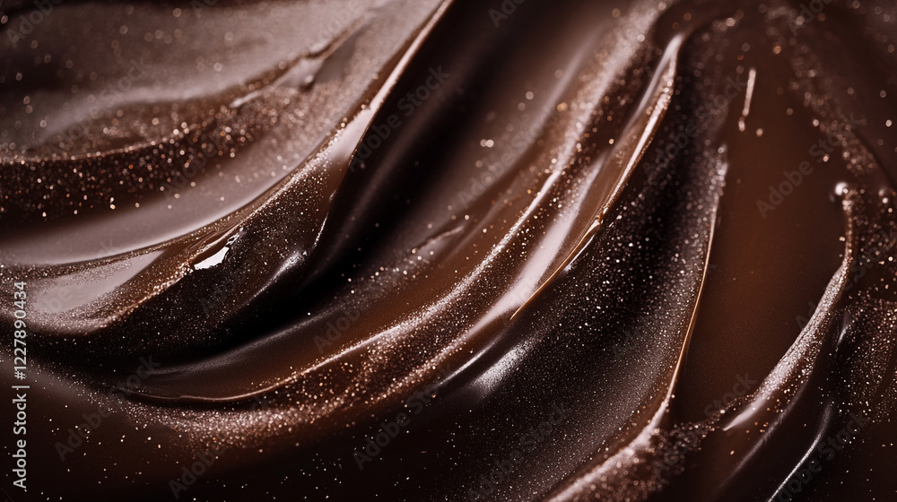 Poster rich and smooth chocolate texture captured in a close up setting