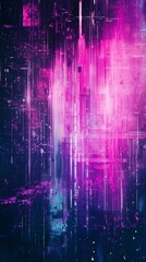 Fototapeta premium Abstract Neon Digital Data Flow in Purple and Blue - made with Generative AI