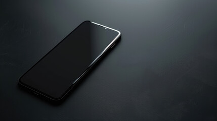 A black smartphone with a blank screen.