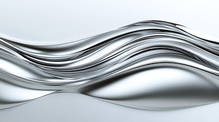 Abstract Silver Waves Flowing Design