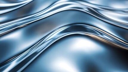 Abstract Blue Metallic Wave Pattern Design