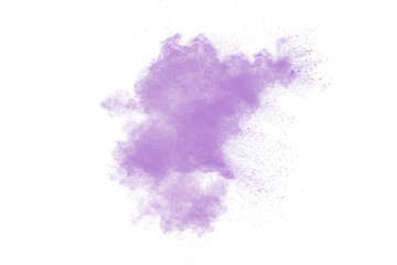 Purple cloud of smoke is floating in the air