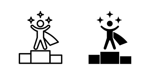 role model Icon set. Symbol isolated white background. vector illustration. color editable.