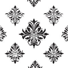 Modern black and white seamless pattern silhouette