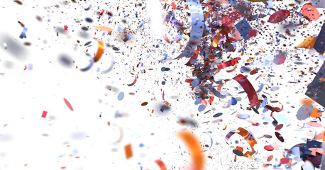 Vibrant confetti bursts in celebration. Perfect for party, festive, and celebratory designs.
