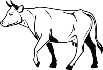 cow silhouette vector design
