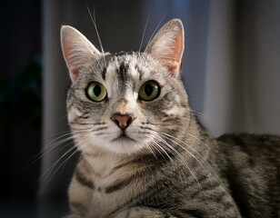 grey tabby cat, AI generated