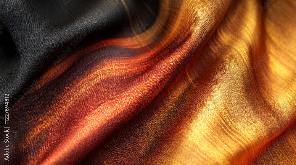 Poster fabric texture featuring warm colors and smooth waves in a flowing design