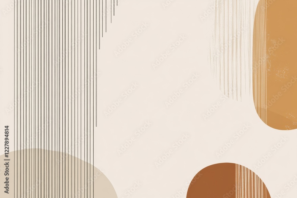 Aufkleber Abstract design with neutral colors and organic shapes creating a modern aesthetic for various applications. Generative AI