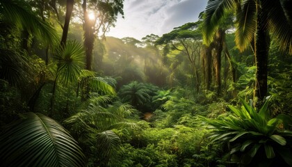 Fototapeta premium tropical rainforest scene, AI generated