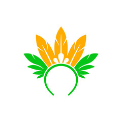 colorful brazilian carnaval mask with feather.