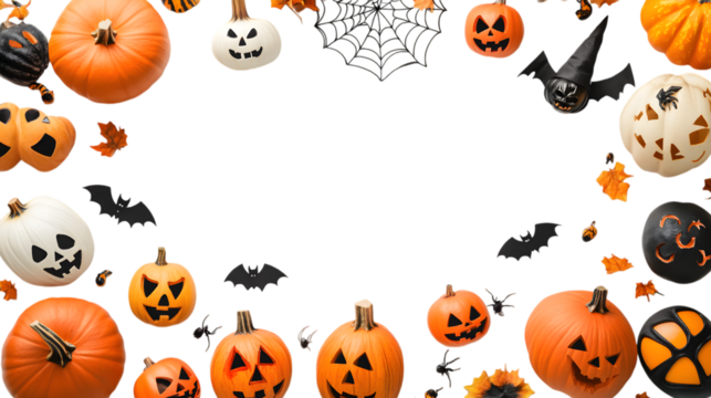 Halloween frame design isolated on white background
