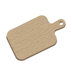 Wooden kitchen utensil cutting board cartoon illustration