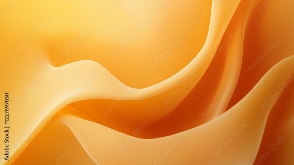 Poster soft orange waves create a calming ambiance in abstract design of delicate textures