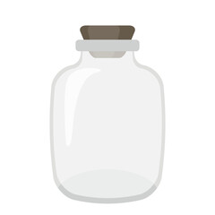 Empty glass bottle cartoon illustration