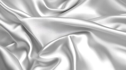 Obraz premium Draped Silver Silk Fabric Showing Soft Curves and Folds