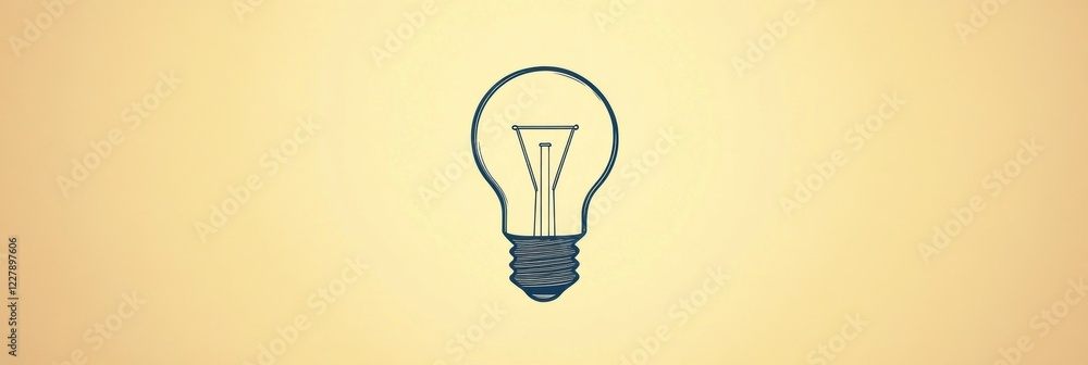 Poster Light bulb illustration showcasing a classic design on a solid background. Generative AI