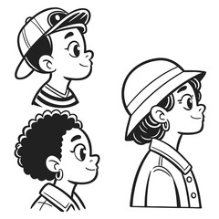 Minimalist and Stylish Black-and-White Avatar Illustration Set
