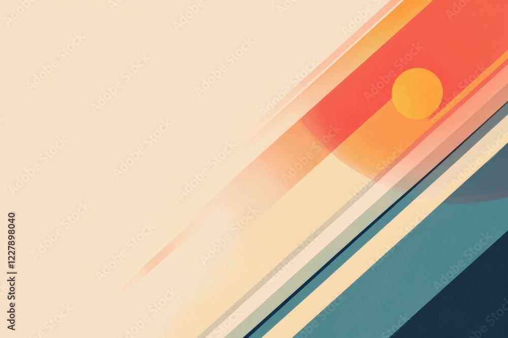 Aufkleber Abstract design featuring vibrant colors and geometric shapes in soft gradients. Generative AI