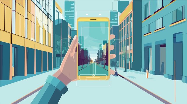 Augmented Reality Technology Flat Vector Illustration