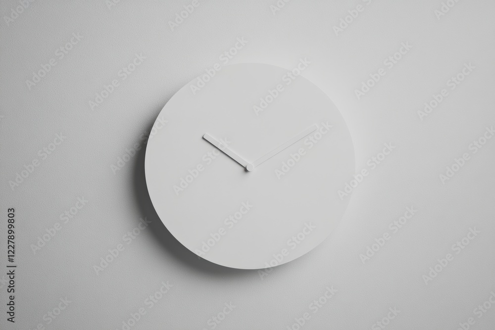 Leinwandbilder white minimalistic wall clock displaying time in a modern interior setting during daylight hours. ge