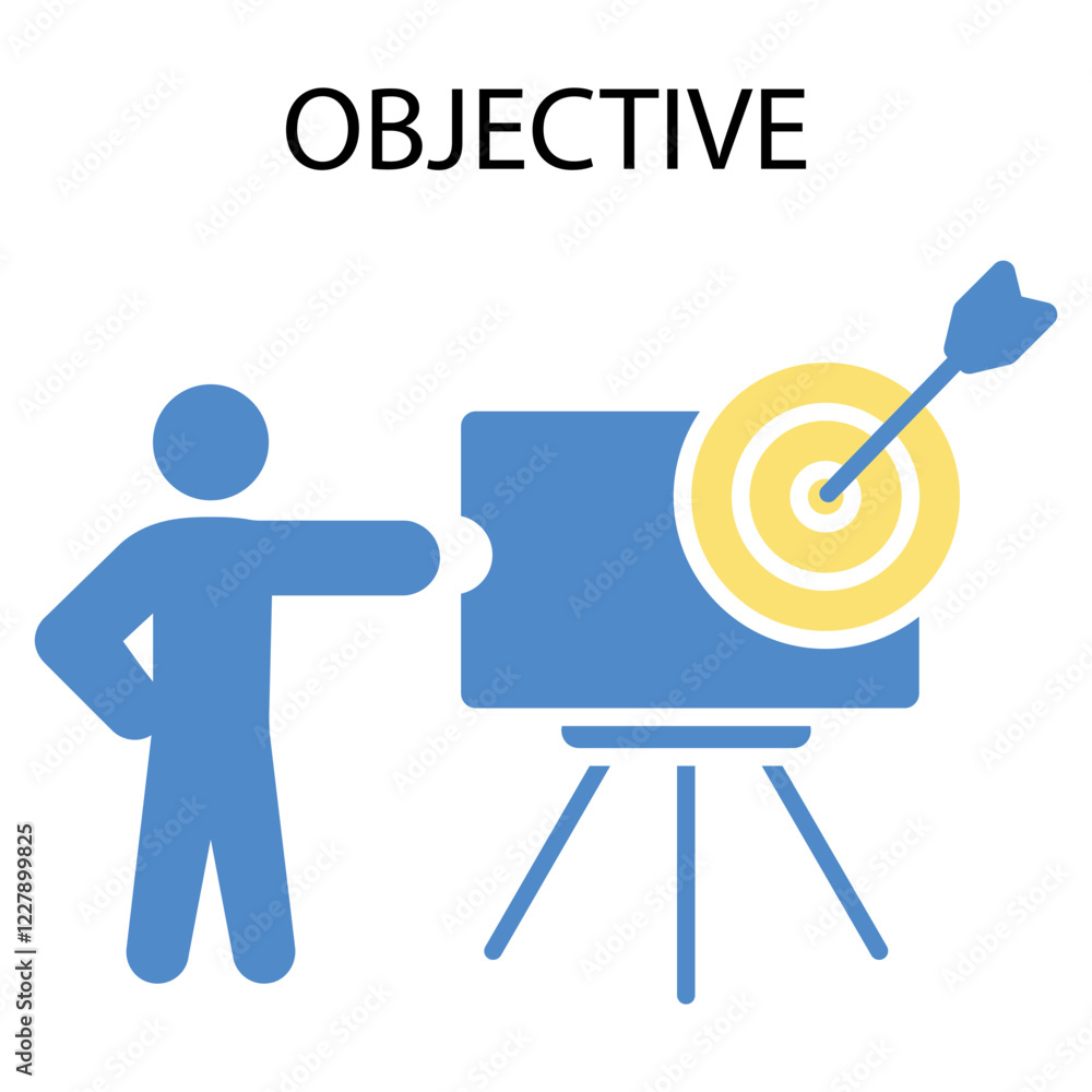 Poster objective icon. vector.editable stroke.linear style sign for use web design,logo.symbol illustration