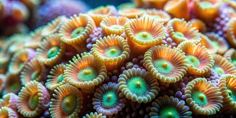 Close-up of coral polyp covered in slimy goo, marine life, natural phenomenon