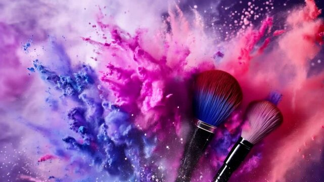 Animation of colored brushes in a color cloud