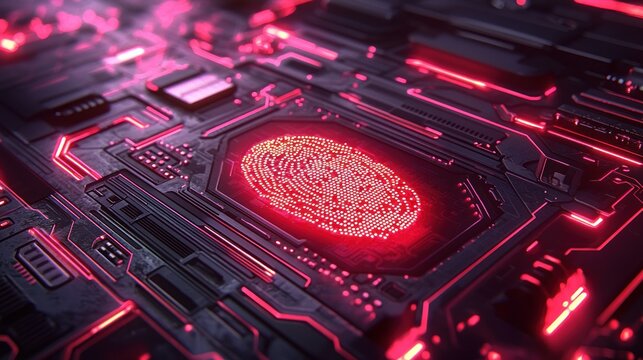 Glowing Fingerprint on Circuit Board