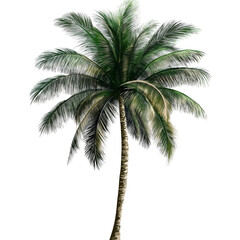 Palm tree on transparent background 
