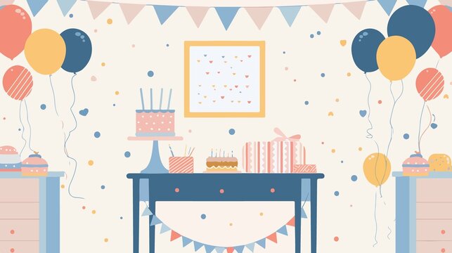Baby Shower Celebration Vector Illustration