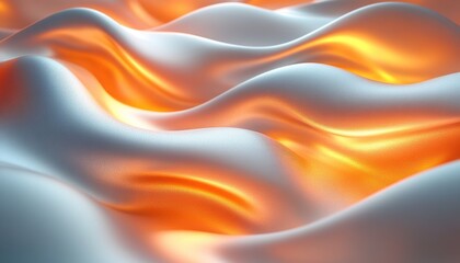 Fototapeta premium Glowing white and gold abstract waves background for design use