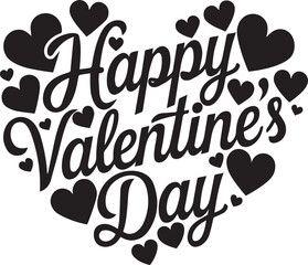 Vector stock of happy valentines lettering surrounded with tiny hearts background, The perfect images to express your love and affection