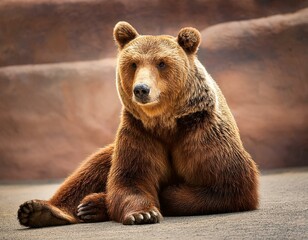 Obraz premium brown bear sitting down