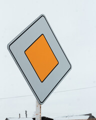 blank yellow traffic sign